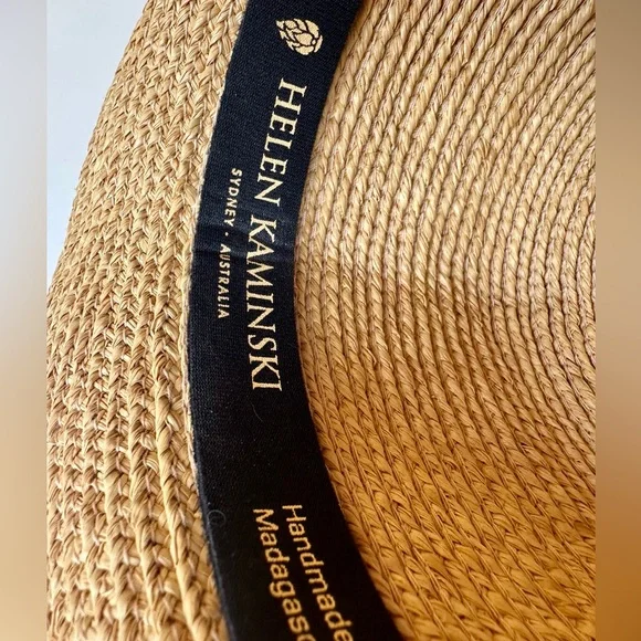 Helen Kaminski Newport Rafia Sun Hat, Natural, Black Ribbon  display picture 2